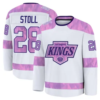 Youth Jarret Stoll Los Angeles Kings 2024 Hockey Fights Cancer Practice Jersey - White Premium